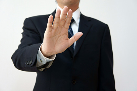 Stop! A forceful hand is a strong deterrent